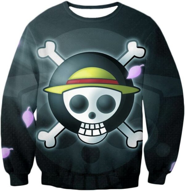 One Piece Zip Up Hoodie - One Piece Super Straw Hat Pirate Logo Promo Zip Up Hoodie - Sweatshirt