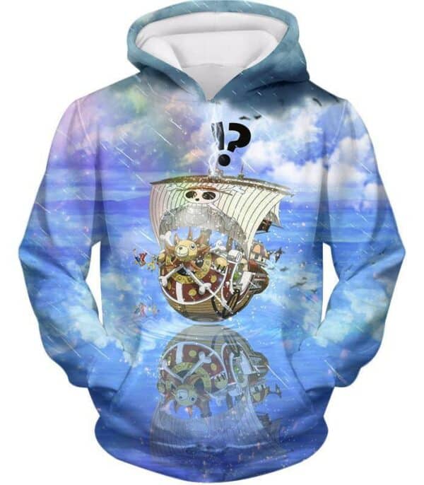 One Piece Zip Up Hoodie - One Piece Thousand Sunny Straw Hats Pirate Ship Zip Up Hoodie - Hoodie