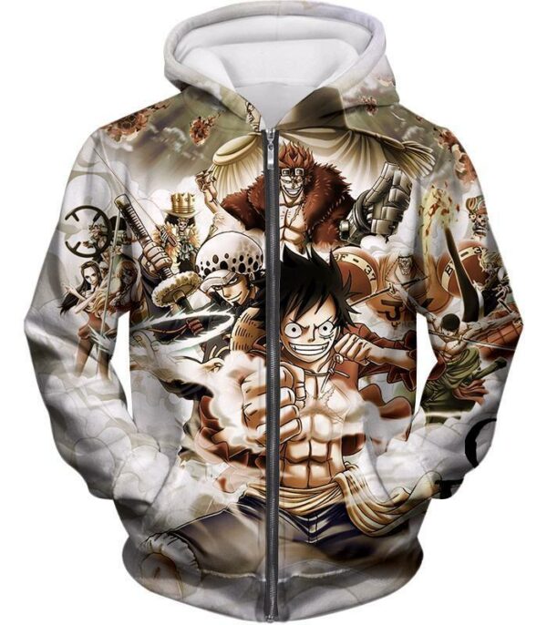 One Piece Zip Up Hoodie - One Piece Worst Generation Highest Bounty Pirates All In One Zip Up Hoodie