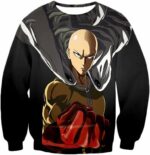 One Punch Man Most Powerful Hero Saitama Promo Black Zip Up Hoodie - Sweatshirt