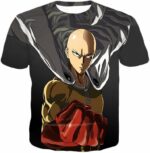 One Punch Man Most Powerful Hero Saitama Promo Black Zip Up Hoodie - T-Shirt