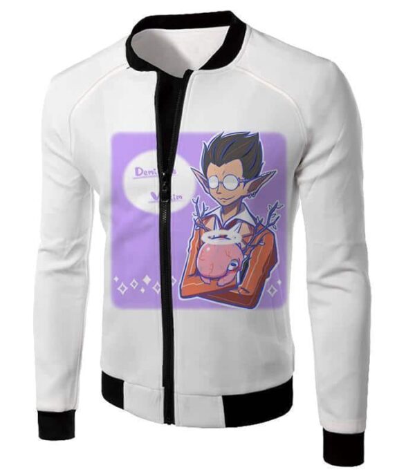 Overlord Cute Demiurge Fan Art Animation Cool Anime Promo White Hoodie - Jacket