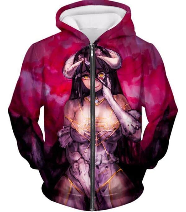 Overlord Extremely Evil Devil Albedo Anime Graphic Hoodie - Zip Up Hoodie