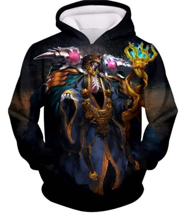 Overlord Extremely Powerful Guild Master Ainz Ooal Gown Cool Graphic Zip Up Hoodie - Hoodie