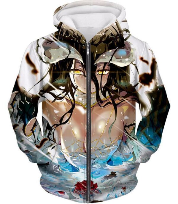 Overlord Graphic Promo Albedo The Overseer Of Guardians Cool Anime Hoodie - Zip Up Hoodie