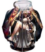 Overlord Highly Skilled Albedo Cool Guardian Overseer Graphic Promo Hoodie - Zip Up Hoodie