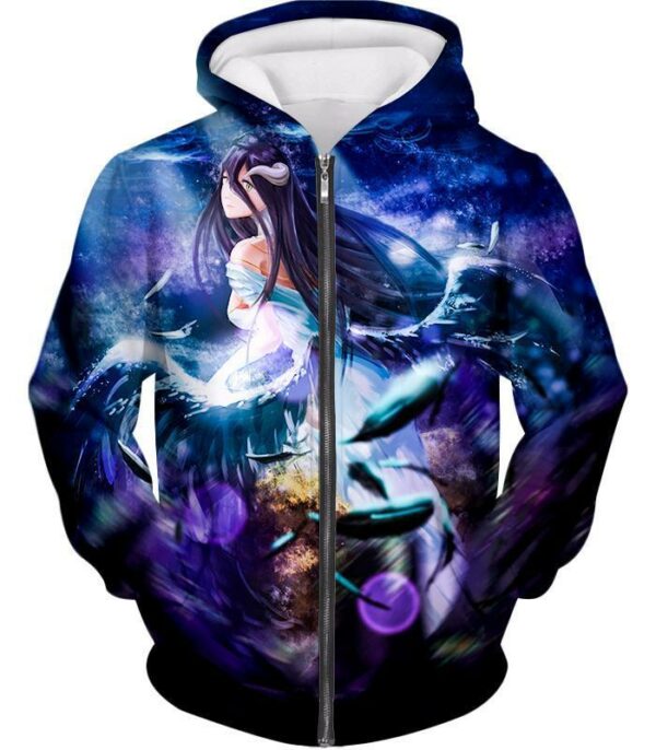 Overlord Most Beautiful NPC Albedo Anime Graphic Hoodie - Zip Up Hoodie