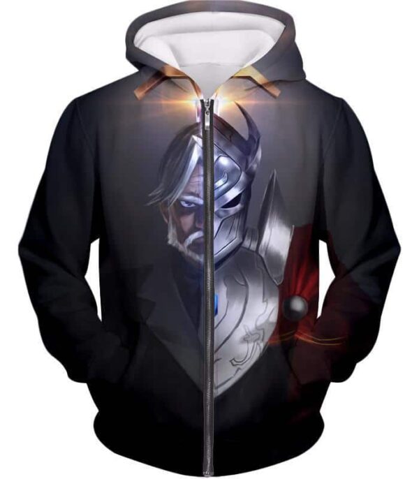 Overlord The Iron Butler And Touch Me Super Cool Anime Black Hoodie - Zip Up Hoodie