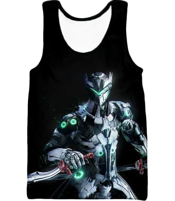 Overwatch Attack Agent Cyborg Genji Hoodie - Tank Top