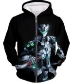 Overwatch Attack Agent Cyborg Genji Hoodie - Zip Up Hoodie