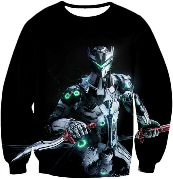 Overwatch Attack Agent Cyborg Genji Zip Up Hoodie -  Hoodie - Sweatshirt