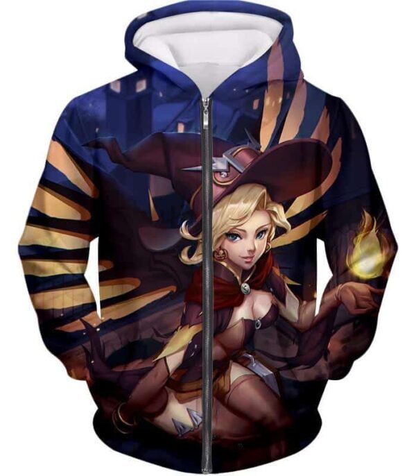 Overwatch Beautiful Healer Mercy Halloween Skins Hoodie - Overwatch Hoodie - Zip Up Hoodie