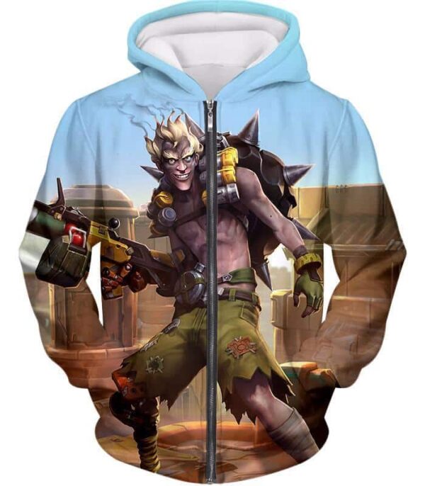 Overwatch Bomb Obsessed Junkrat Hoodie - Overwatch Hoodie - Zip Up Hoodie