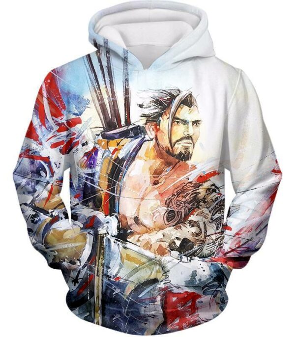 Overwatch Bow And Arrow Specialist Fighter Hanzo Zip Up Hoodie - Overwatch Hoodie - Hoodie