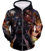 Overwatch Cool Heroe Reaper Hoodie - Overwatch Hoodie - Zip Up Hoodie