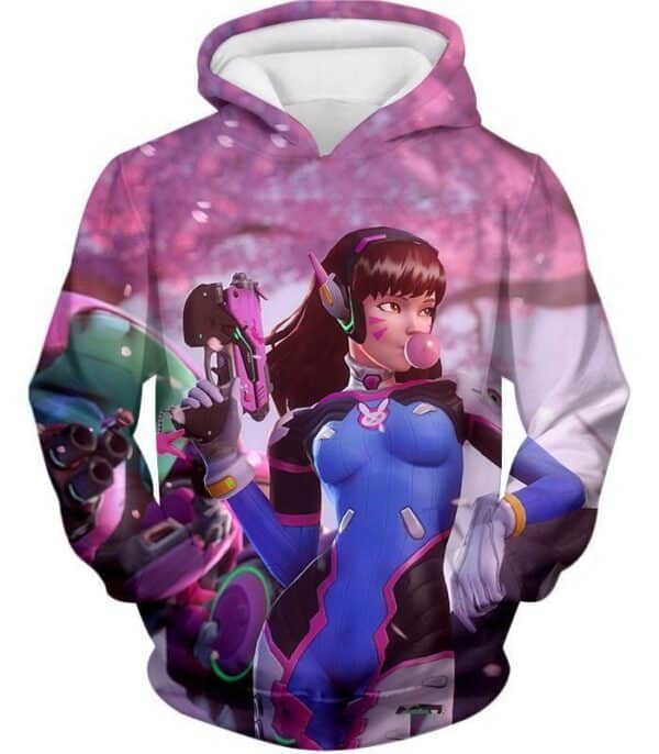 Overwatch Cutest Hero Tank Fighter D.Va Zip Up Hoodie - Hoodie