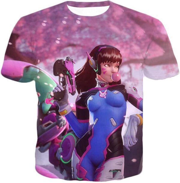 Overwatch Cutest Hero Tank Fighter D.Va Zip Up Hoodie - T-Shirt