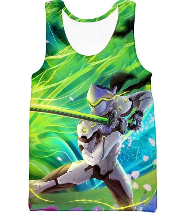 Overwatch Cyborg Ninja Fighter Genji Hoodie - Tank Top