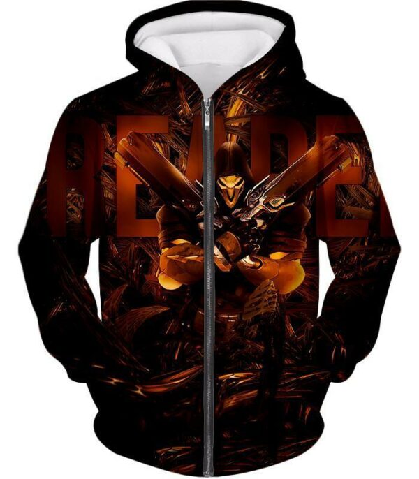 Overwatch Dangerous Defense Hero Reaper Hoodie -  Hoodie - Zip Up Hoodie