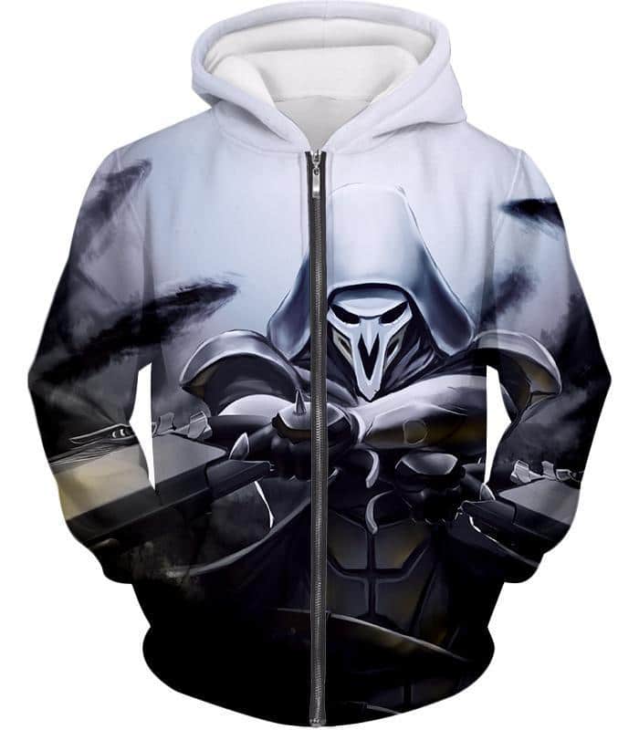 Overwatch Deadly Ghost Reaper Zip Up Hoodie - Overwatch Hoodie