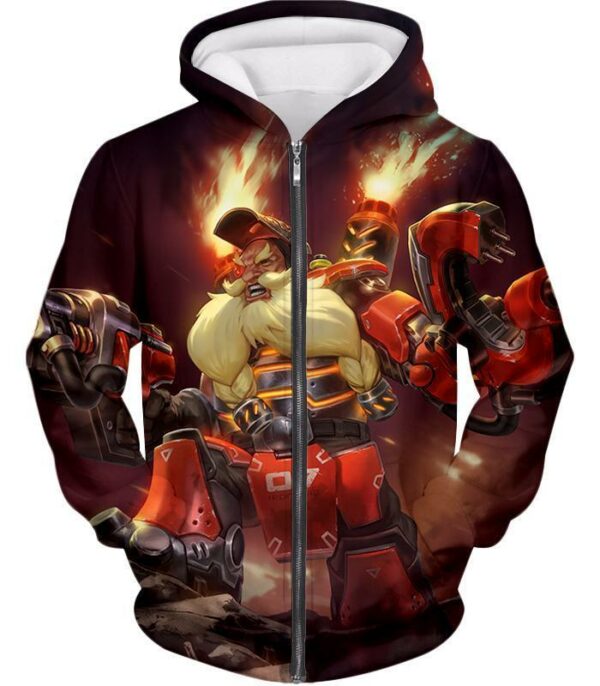 Overwatch Defense Hero Torbjorn Hoodie - Zip Up Hoodie