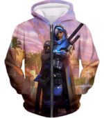 Overwatch Elite Sniper Ana Amori Hoodie - Overwatch Hoodie - Zip Up Hoodie