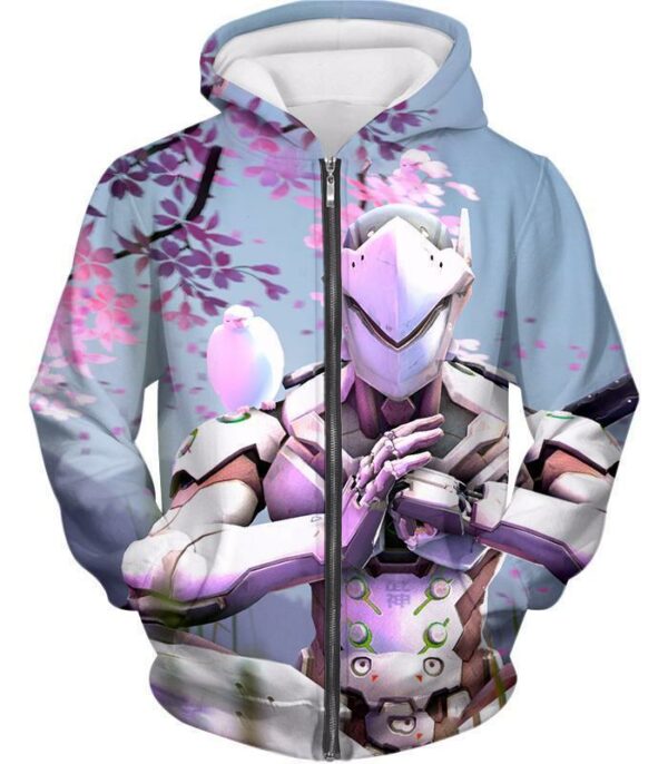 Overwatch Fatal Ninja Cyborg Genji Hoodie - Overwatch Hoodie - Zip Up Hoodie