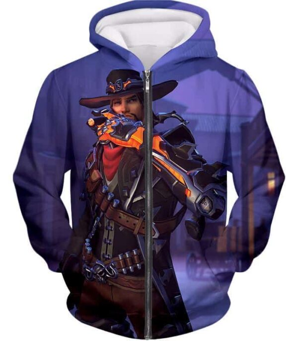 Overwatch Gunslinger McCree Hoodie - Overwatch Hoodie - Zip Up Hoodie