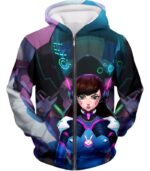 Overwatch Most Beautiful Tank Fighter D.Va Hoodie - Overwatch Hoodie - Zip Up Hoodie