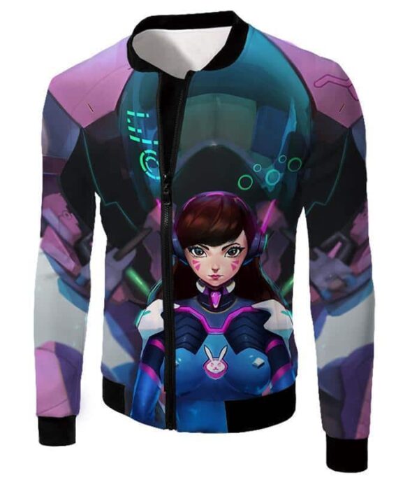 Overwatch Most Beautiful Tank Fighter D.Va Zip Up Hoodie - Overwatch Hoodie - Jacket