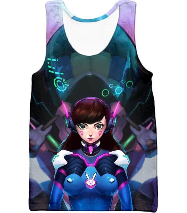 Overwatch Most Beautiful Tank Fighter D.Va Zip Up Hoodie - Overwatch Hoodie - Tank Top