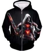 Overwatch Offense Hero Reaper Hoodie - Overwatch Hoodie - Zip Up Hoodie