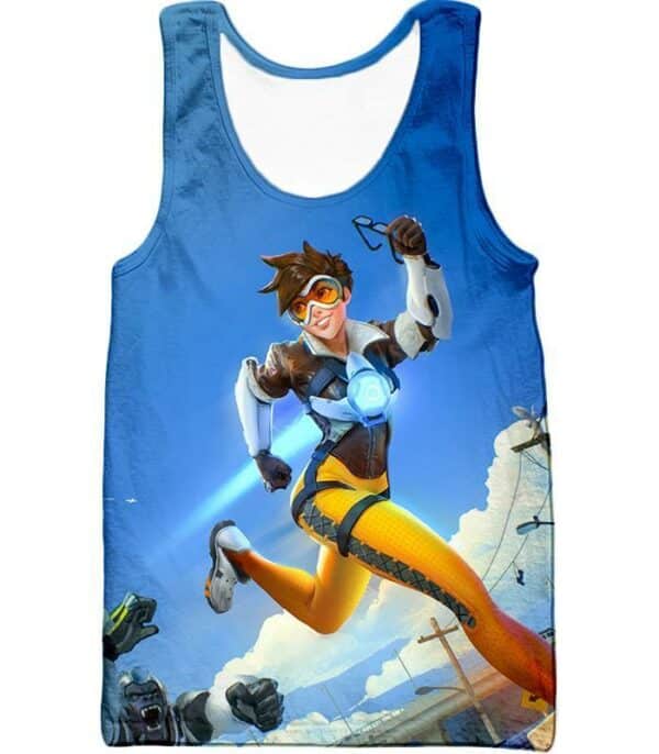 Overwatch Offense Hero Tracer Hoodie - Overwatch Hoodie - Tank Top