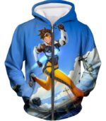 Overwatch Offense Hero Tracer Hoodie - Overwatch Hoodie - Zip Up Hoodie