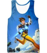 Overwatch Offense Hero Tracer Zip Up Hoodie - Overwatch Hoodie - Tank Top