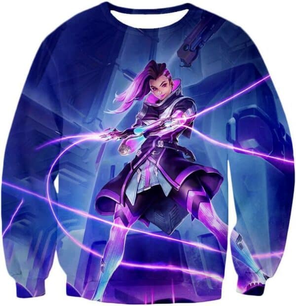 Overwatch Purple Offense Hero Sombra Zip Up Hoodie - Sweatshirt