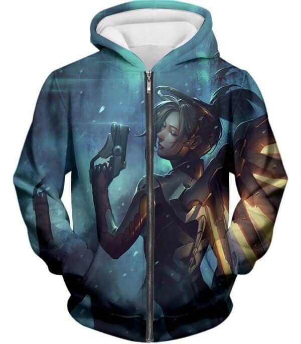 Overwatch Support Hero Mercy Hoodie - Overwatch Hoodie - Zip Up Hoodie