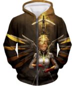 Overwatch Support Hero Valkyrie Mercy Hoodie - Overwatch Hoodie - Zip Up Hoodie