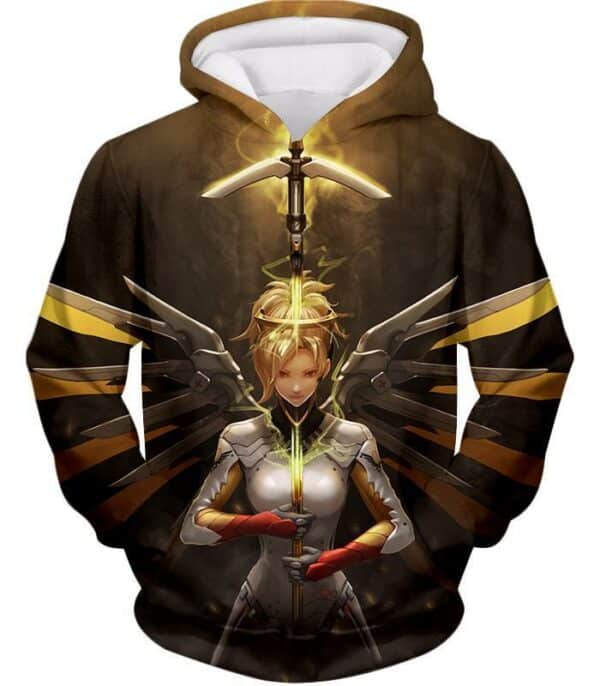 Overwatch Support Hero Valkyrie Mercy Zip Up Hoodie - Overwatch Hoodie - Hoodie