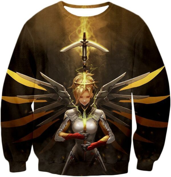 Overwatch Support Hero Valkyrie Mercy Zip Up Hoodie - Overwatch Hoodie - Sweatshirt