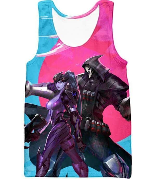 Overwatch Talon Affiliated Fighters Reaper And Widowmaker Hoodie - Tank Top