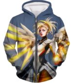 Overwatch Team Healer Flying Mercy Hoodie - Zip Up Hoodie