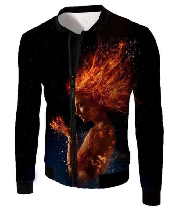 Cool HD Printed Dark Phoenix Black Hoodie - Jacket