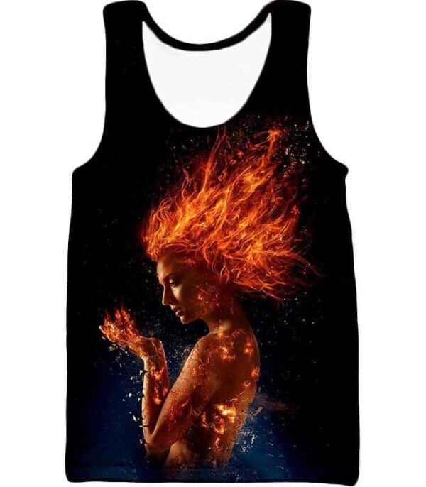 Cool HD Printed Dark Phoenix Black Hoodie - Tank Top