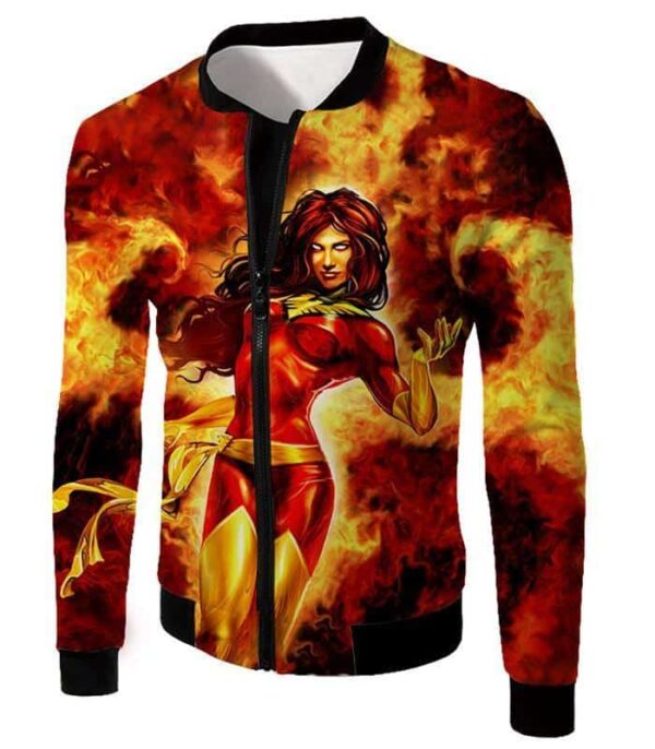 Dangerous X-Men Villain Dark Phoenix Blazing Action Hoodie - Jacket