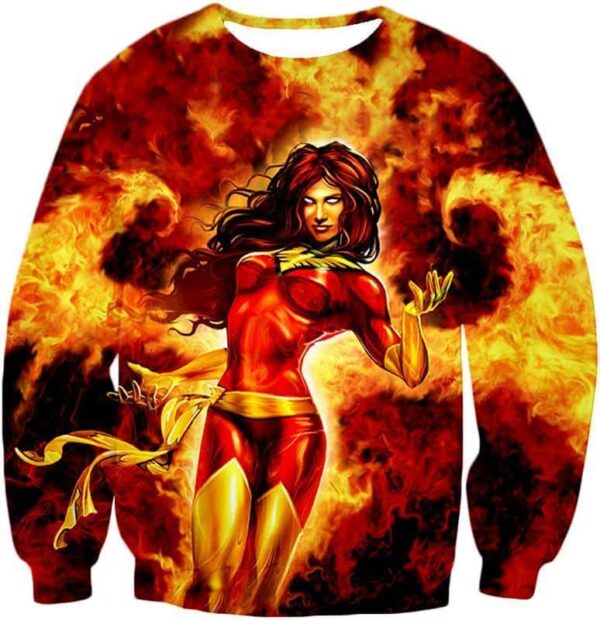 Dangerous X-Men Villain Dark Phoenix Blazing Action Hoodie - Sweatshirt