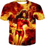 Dangerous X-Men Villain Dark Phoenix Blazing Action Hoodie - T-Shirt