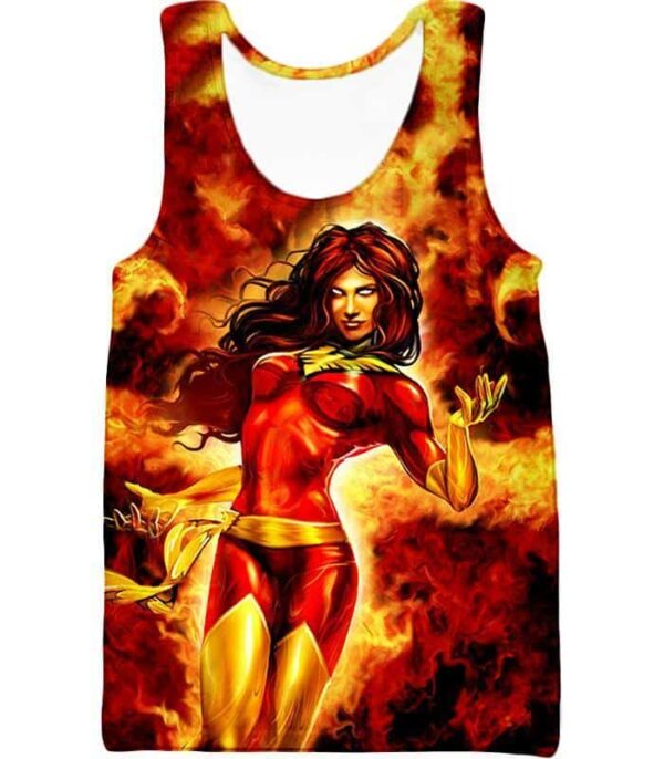 Dangerous X-Men Villain Dark Phoenix Blazing Action Hoodie - Tank Top