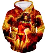 Dangerous X-Men Villain Dark Phoenix Blazing Action Zip Up Hoodie - Hoodie