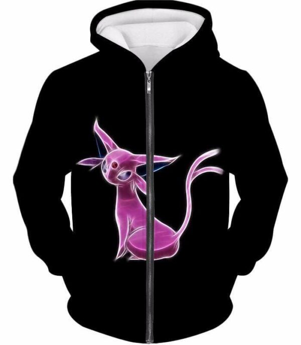 Pokemon Cool Eevee Psychic Evolution Epseon Black Hoodie  - Pokemon Hoodie - Zip Up Hoodie